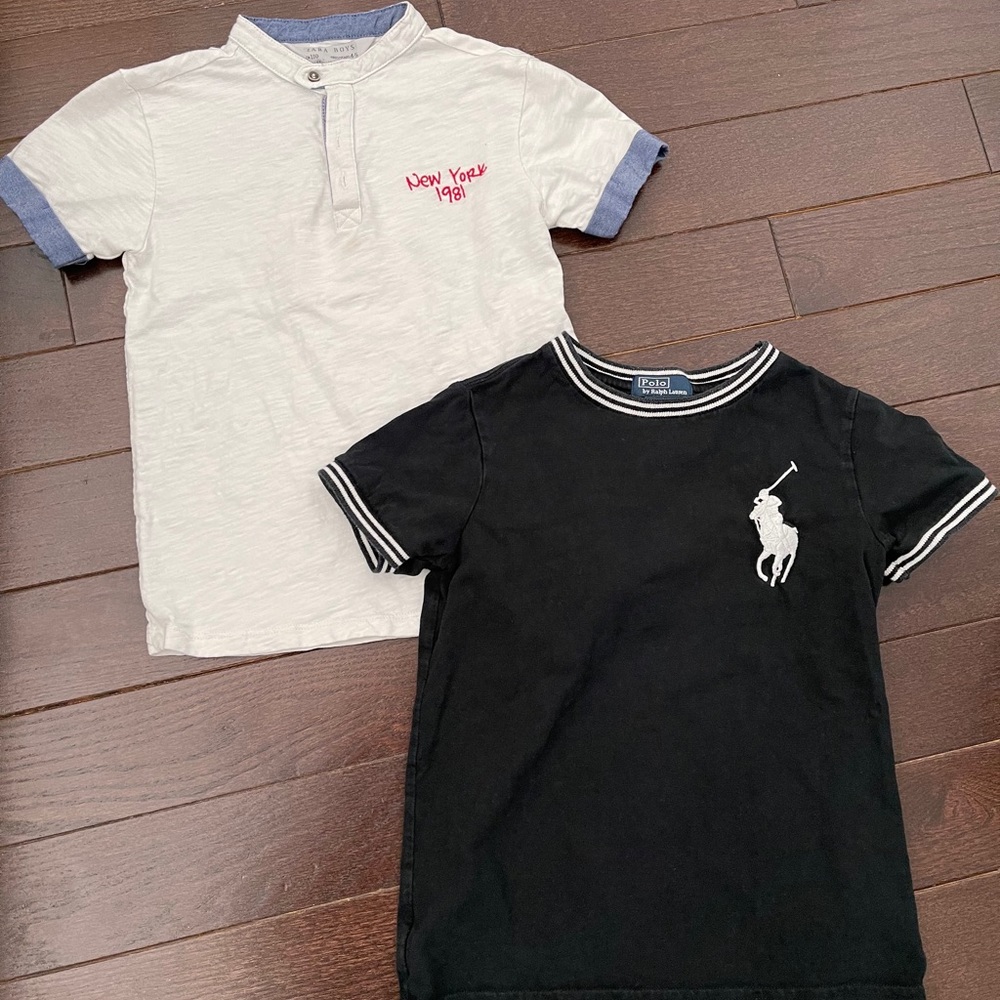 Boys size 5 Zara and polo shirt